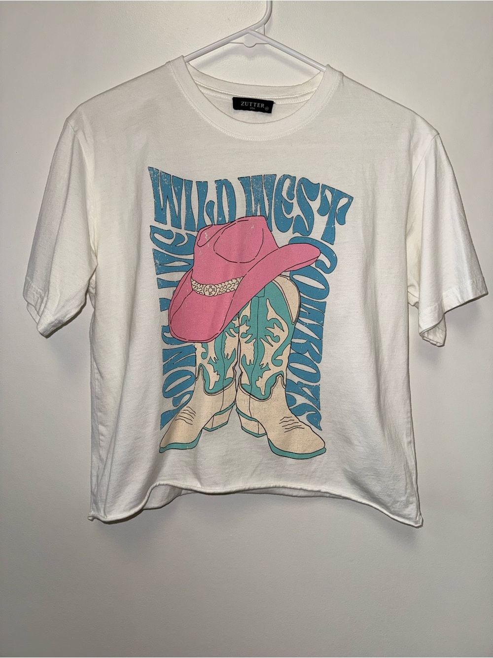 Zutter (Medium) Short Sleeve Graphic Rodeo Wild West Cropped Tee